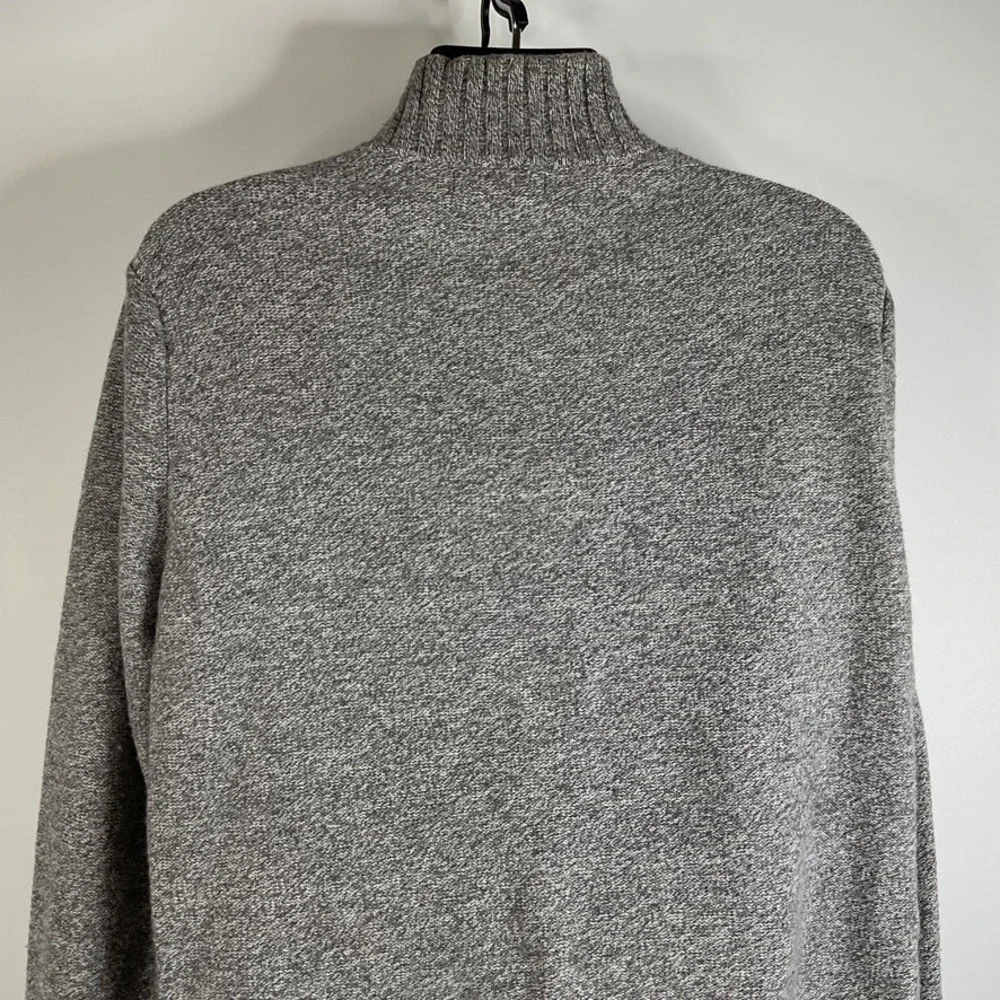 Banana Republic Men's XL Gray Knit‎ Button Front Mock Neck Cardigan Sweater Wool